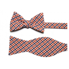 Orange and Purple Tattersall Plaid Cummerbund and Tie